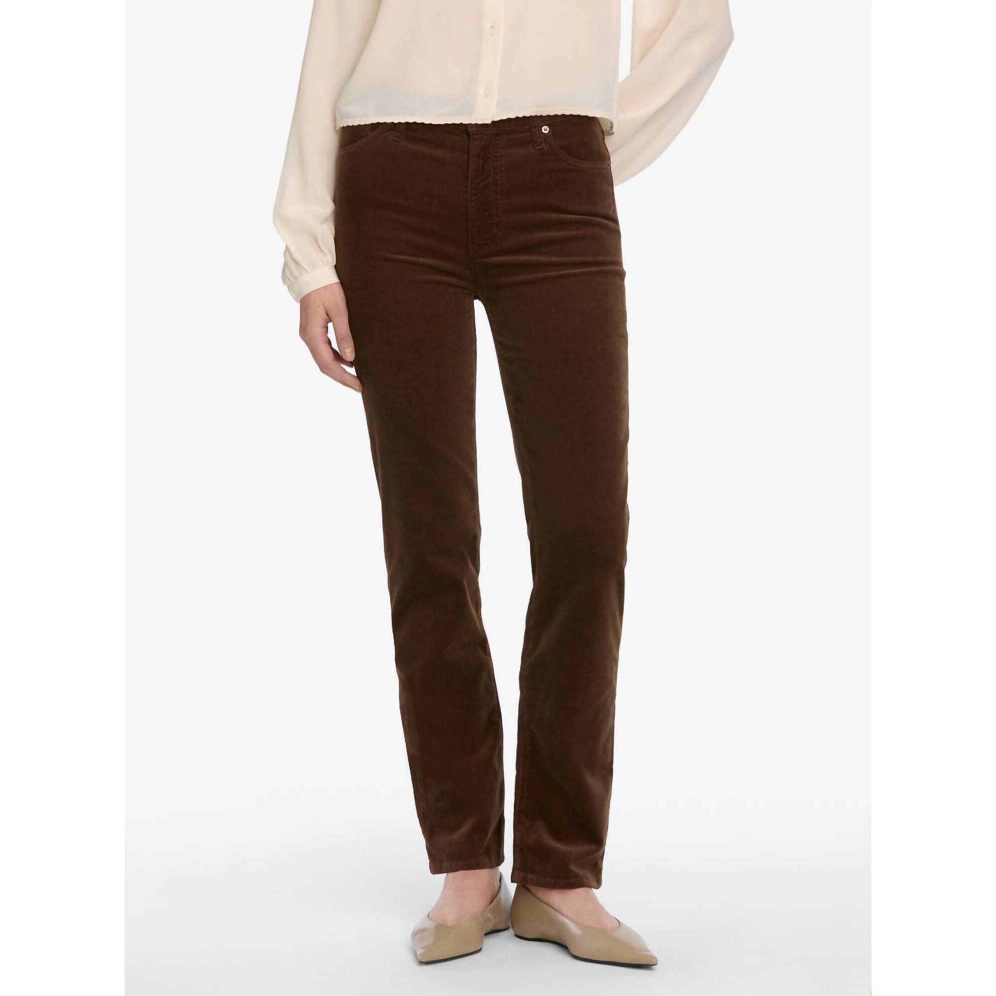 New Frame Le Sleek Straight Corduroy Pant In Bitter Chocolate